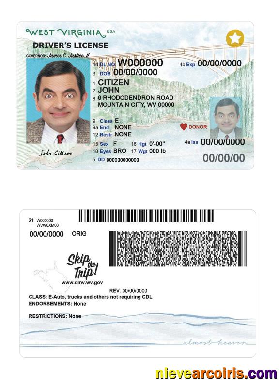 USA West Virginia driving 2023-present license